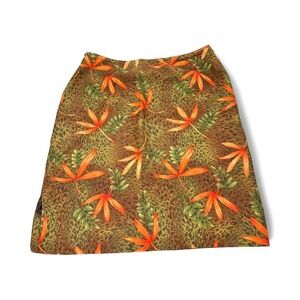 Safari Tropical silk Floral Print Skirt